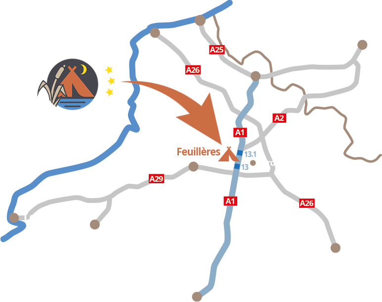 Campsite Château de l'Oseraie near Péronne and A1 motorway